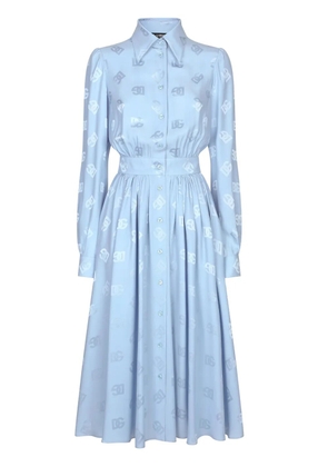 Dolce & Gabbana DNA monogram-jacquard shirt dress - Blue