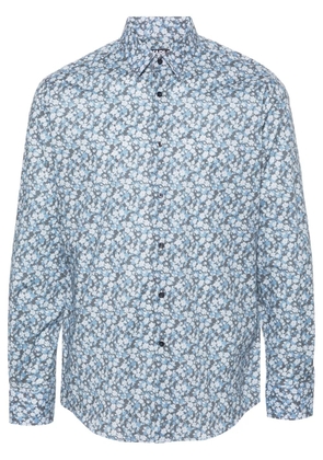 Karl Lagerfeld floral-print poplin shirt - Blue
