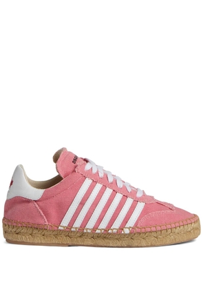 DSQUARED2 stripe-detail lace-up espadrilles - Pink
