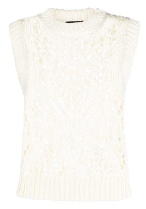 TOM FORD open-knit sleeveless silk top - White