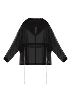 Rick Owens semi-sheer silk hoodie - Black