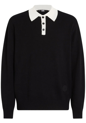 Karl Lagerfeld knitted polo shirt - Black