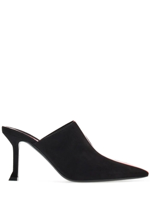 Ferragamo 85mm stripe-detail suede mules - Black