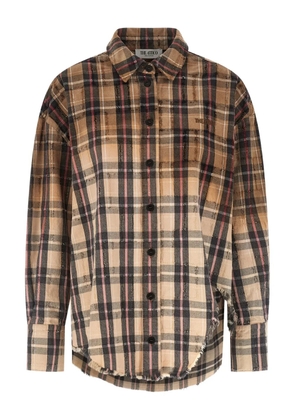 The Attico check frayed shirt - Neutrals