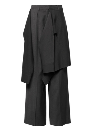 Goen.J layered shirt raw-edge cut pants - Grey