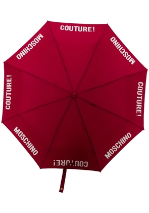Moschino logo lettering-print foldable umbrella - Red