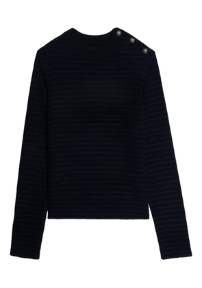 Zadig&Voltaire striped button-detailed sweater - Black