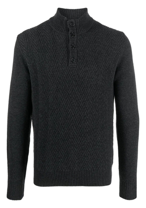 Corneliani herringbone mock-neck jumper - Grey