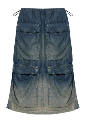 Diesel multi-pocket denim midi skirt - Blue