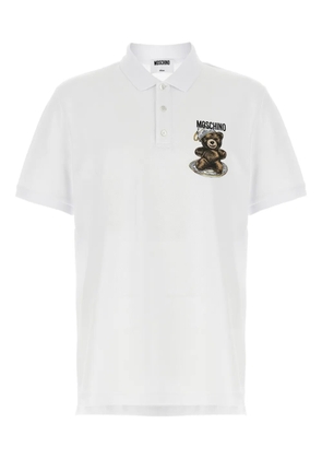 Moschino Teddy-print polo shirt - White