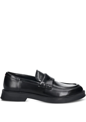 HUGO penny-strap leather loafers - Black