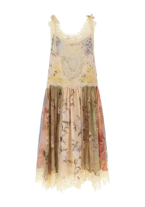 ZIMMERMANN lace-trimmed floral dress - Neutrals