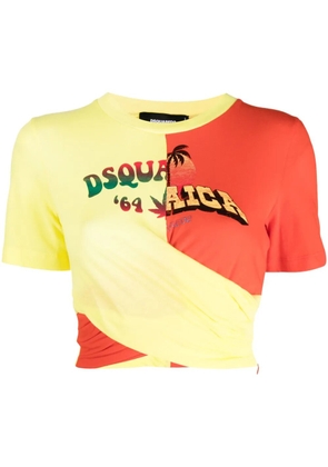 DSQUARED2 logo-print crop top