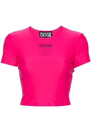 Versace Jeans Couture logo-print cropped T-shirt - Pink