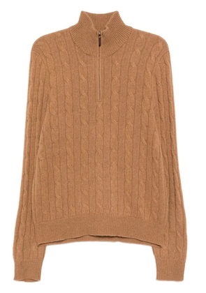 Polo Ralph Lauren cable-knit quarter-zip sweater - Brown