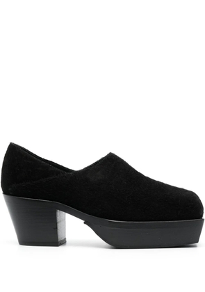 Eckhaus Latta 65mm Cowboy leather clogs - Black