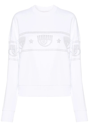 Chiara Ferragni Logomania stud-embellished sweatshirt - White