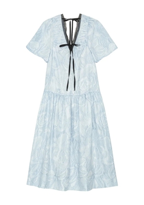 GANNI cloqué midi dress - Blue