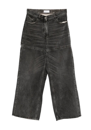 The Attico high-waisted wide-leg jeans - Black