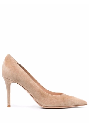 Gianvito Rossi Ricca 100mm suede pumps - Neutrals