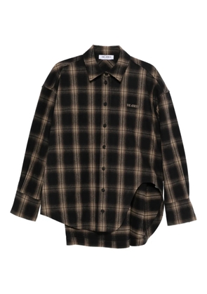 The Attico Diana checked long-sleeve shirt - Black