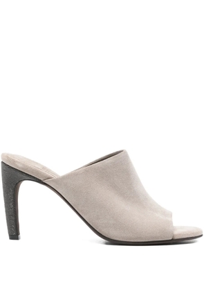 Brunello Cucinelli peep-toe heeled sandals - Grey
