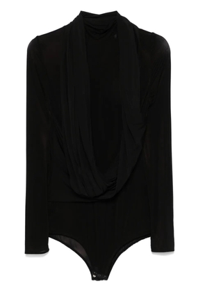 Magda Butrym cape-effect sheer bodysuit - Black