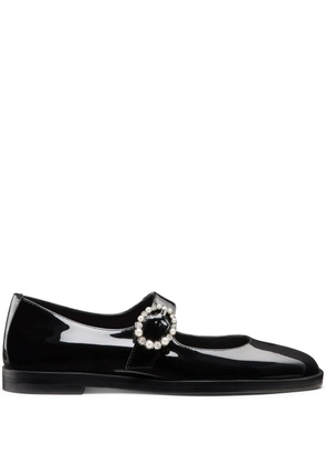 Stuart Weitzman Loralei Crystal ballerina shoes - Black