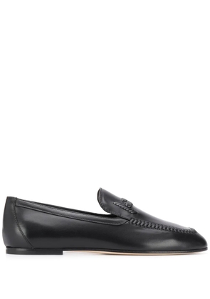 Tod's whipstitch logo loafers - Black