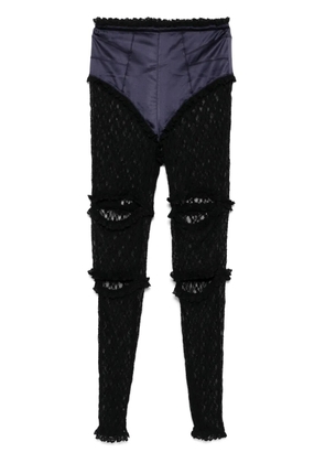 pushBUTTON laced skinny trousers - Black