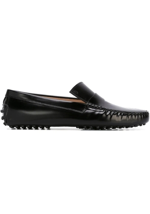 Tod's asymmetric tong driving shoes - Black