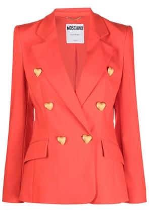 Moschino heart-button double-breasted blazer - Red