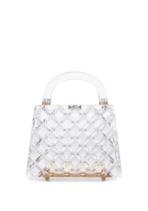 L’AFSHAR Eva diamond-pattern mini bag - Neutrals