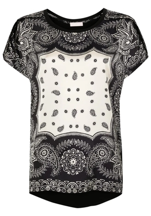 LIU JO paisley-print satin T-shirt - Black