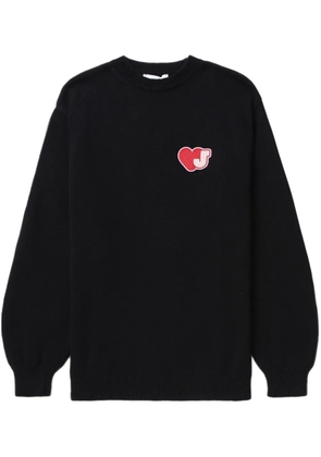 Joshua Sanders heart-motif cotton jumper - Black
