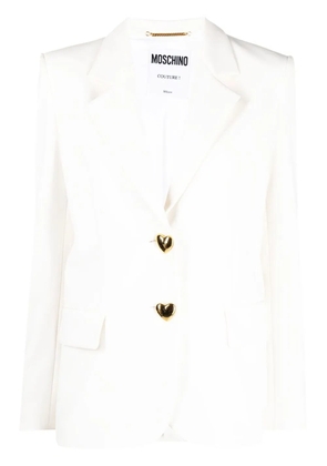 Moschino heart-shaped buttons blazer - White