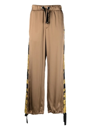 Versace Barocco-print wide-leg trousers - Brown