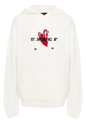 Emporio Armani x Mon Amour intarsia-knit hoodie - Neutrals