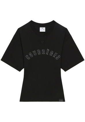 Courrèges logo print t-shirt - Black