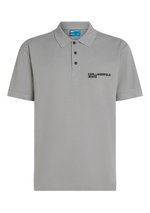 Karl Lagerfeld Jeans logo-embroidered polo shirt - Grey