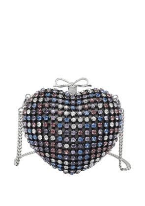 Self-Portrait heart-shaped mini clutch bag - Black