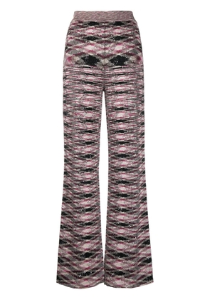 Missoni patterned intarsia-knit flared trousers - Black