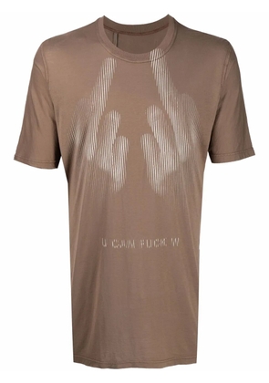 11 By Boris Bidjan Saberi graphic-print T-shirt - Brown