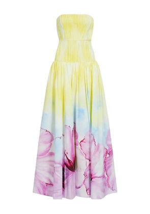 Aje floral-print strapless maxi dress - Yellow