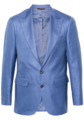 Canali twill mélange blazer - Blue