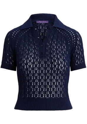 Ralph Lauren Collection semi-sheer silk polo shirt - Blue