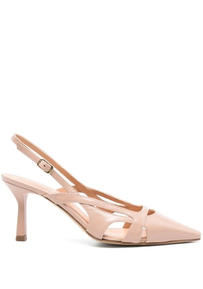 Julie Dee 80mm leather slingback pumps - Pink