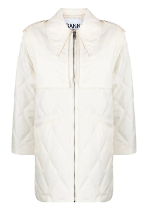 GANNI ripstop quilted jacket - Neutrals