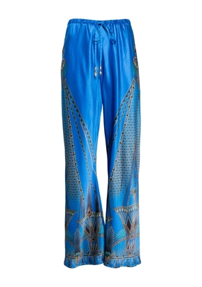 Camilla bias cut drawstring pants - Blue
