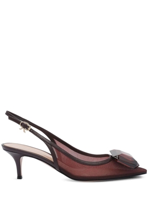 Gianvito Rossi 55mm Jaipur slingback mesh pumps - Red